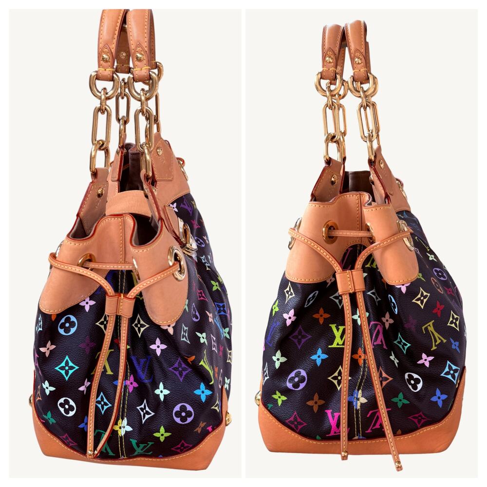 Louis Vuitton x Takashi Murakami Multicolore Ursula GM Noir Bag 2008 Rare - Picture 14 of 16